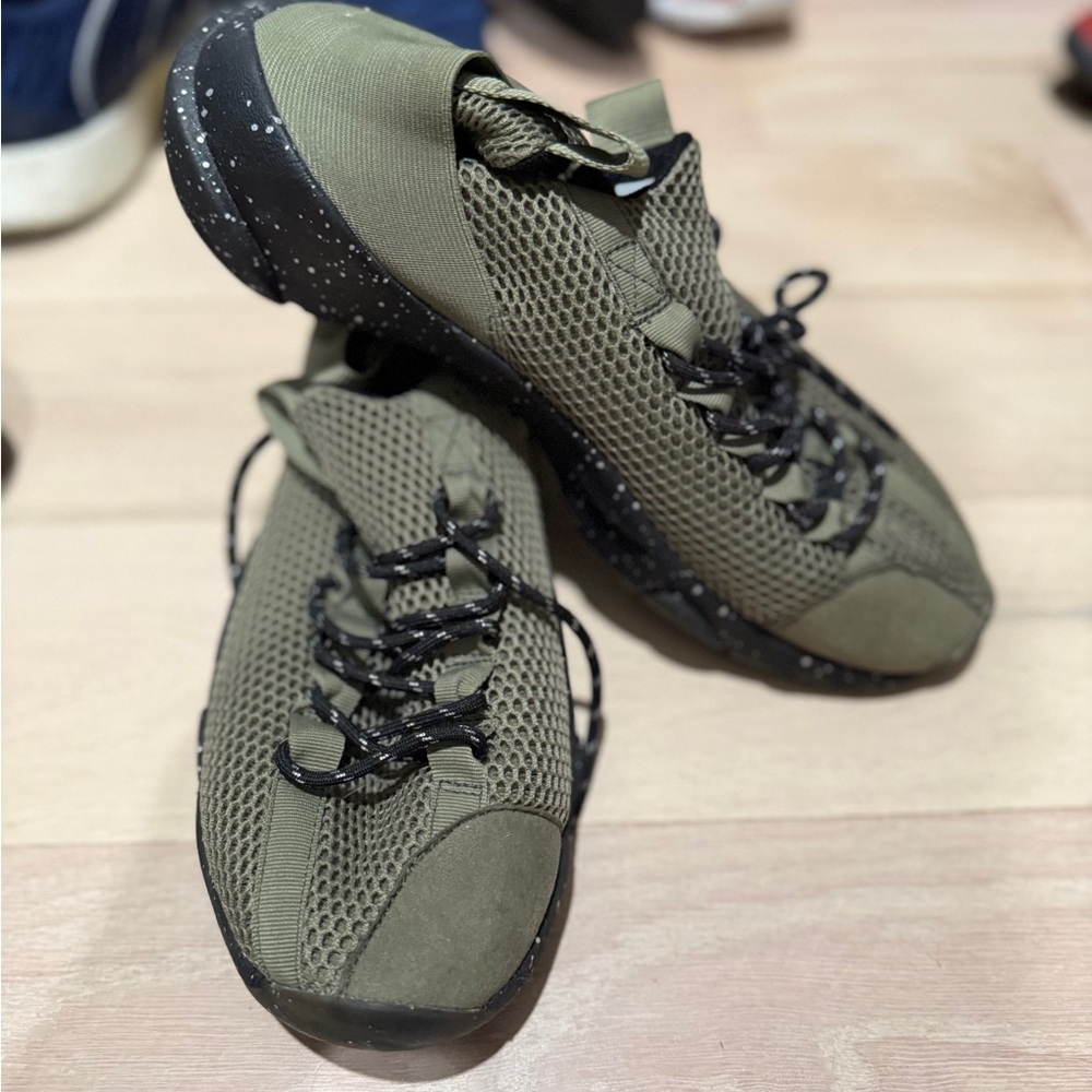 Olive Green Mesh Sneakers